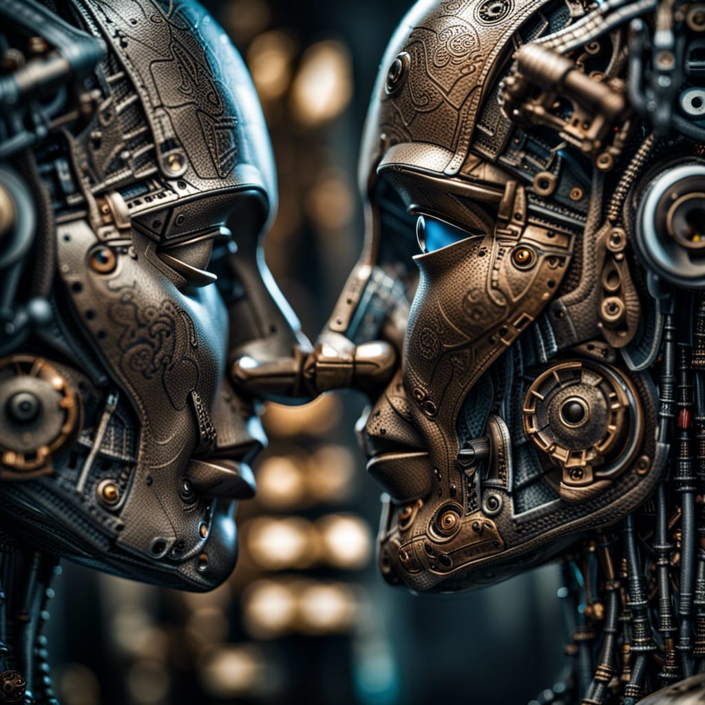 close-up of two chatbots